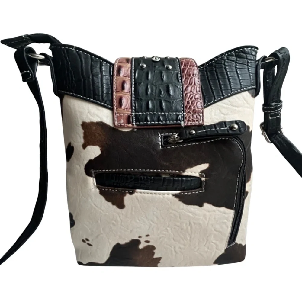 Cowgirl Trendy Adjustable Crossbody Bag w/ Bling & Concealed Pocket